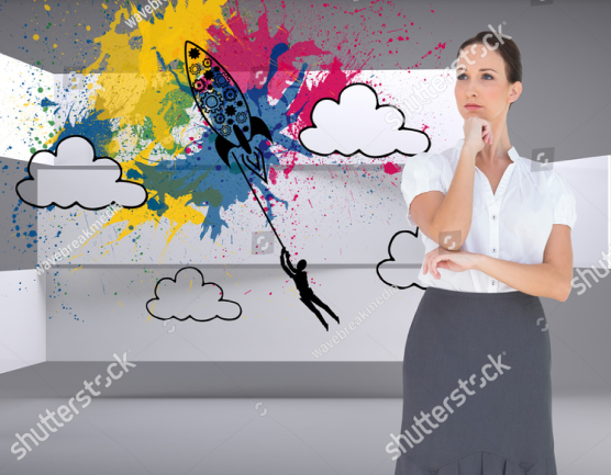 Stock Photo Composite Image Of Pensive Elegant Businesswoman Posing 162347972 1